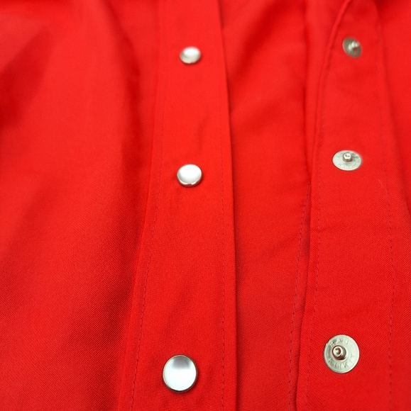 Red Button-Up Shirt Ranch Wear - Picture 2 of 5